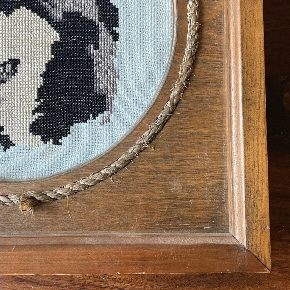 Siberian Husky Dog Completed Cross Stitch Solid Wood Vintage Framed Needlepoint - Picture 16 of 16